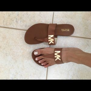Brown Michael kors slippers 9m